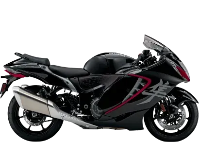 Motocicleta Suzuki Hayabusa blanca vista lateral